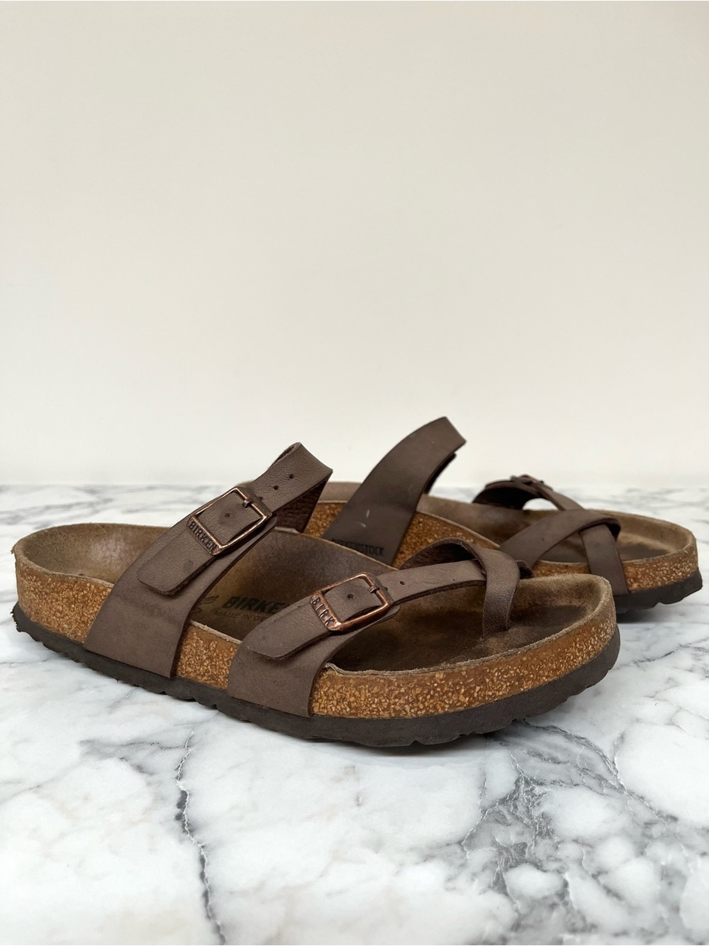 Birkenstock Brown Mayari Toe Loop Sandals Shoes Regular Width Size 38 US 7